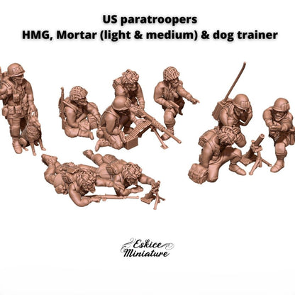 US paratroopers Supports HMG & Mortar