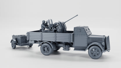 Opel Blitz with FLAK38 20mm with armored cab (+15cm Panzerwerfer)