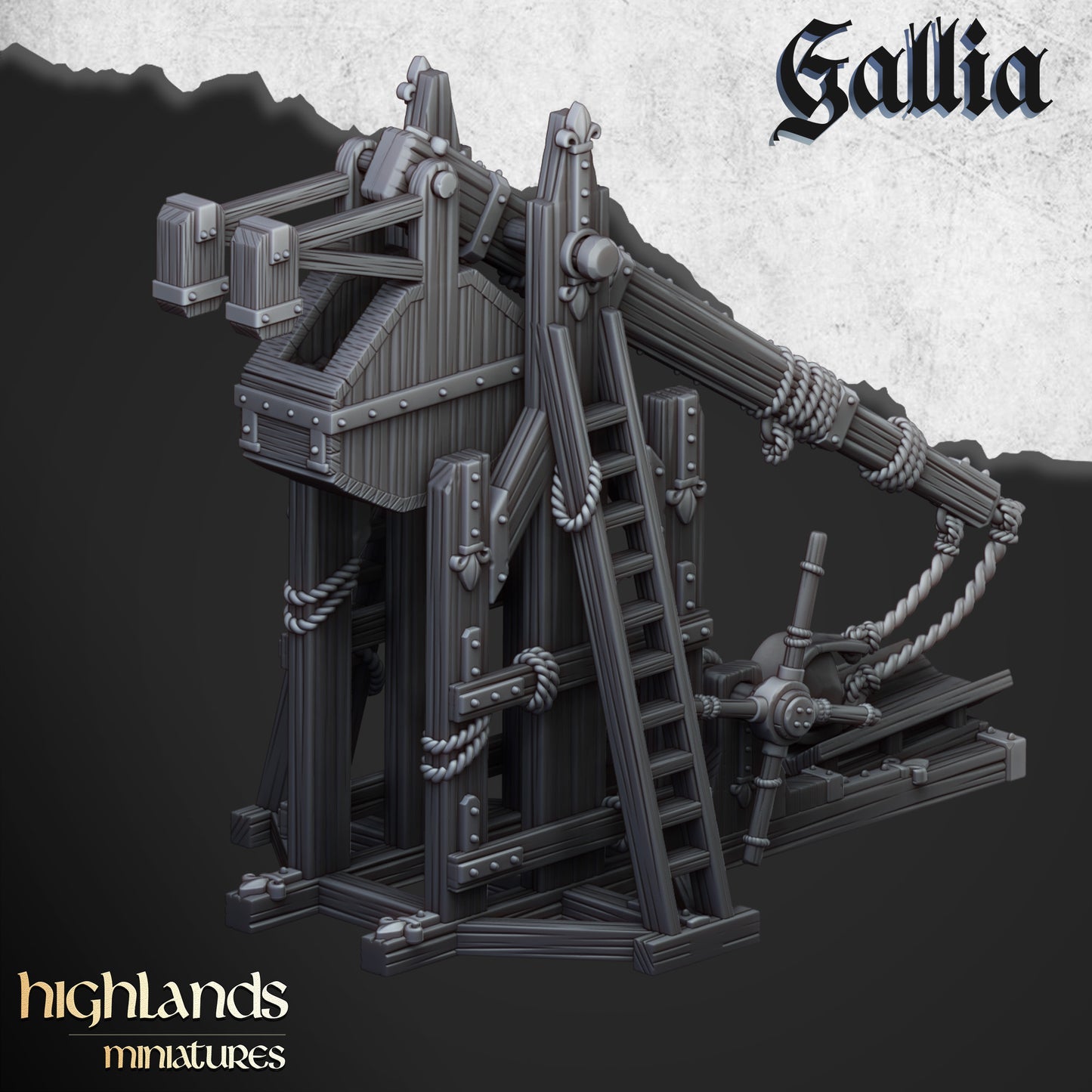 Kingdom of Gallia Trebuchet and crew