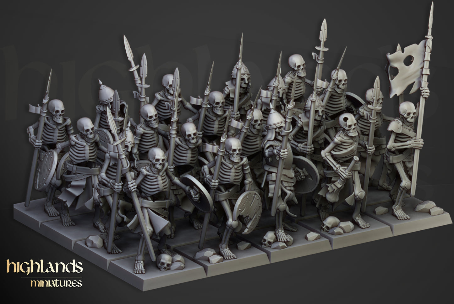 Transilvanya The Fallen Realm Skeleton Warriors with Spears